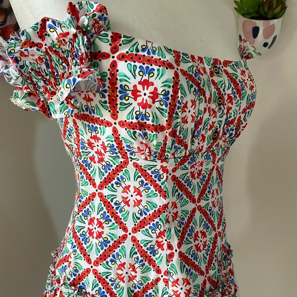 Multicolor Maria Floral Off The Shoulder Dress - Picture 3 of 9